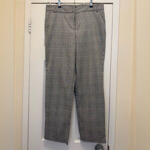 Aqua Black and White Checkered Plaid Pants